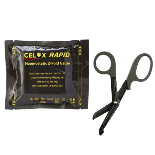 Przejdź do produktu Zestaw Opatrunek Hemostatyczny Celox RAPID GAUZE Z-Fold