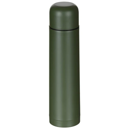 Termos Turystyczny Próżniowy Fox Outdoor 1L Stal Nierdzewna - Oliwkowy Mat (zamknięty)