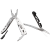 Multitool Fox Outdoor 7w1 ze Stali nierdzewnej - Zestaw bitów i krzesiwo - (czarno-srebrny)