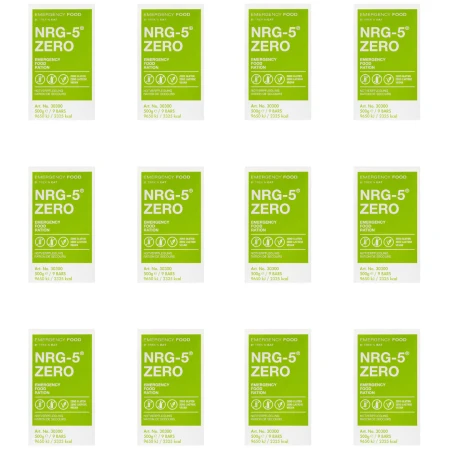 Zestaw 12 szt. racji żywnościowej NRG-5 ZERO Emergency Food Ration 500g - wegańska