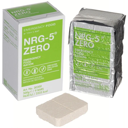 Racja żywnościowa NRG-5 ZERO Emergency Food Ration 500g - wegańska (w opakowaniu i bez)