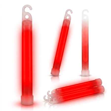 Światło chemiczne LightStick z haczykiem – pałeczka świetlna (czerwony)