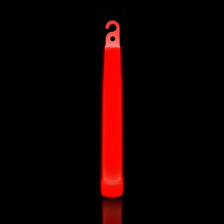 Światło chemiczne LightStick z haczykiem – pałeczka świetlna (czerwony, w ciemnym pomieszczeniu)