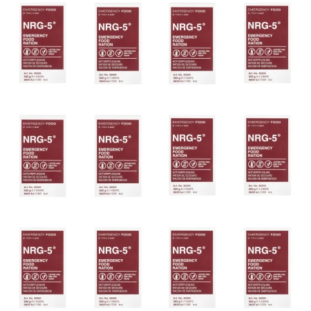 Zestaw 12 szt. racja żywnościowa NRG-5 Emergency Food Ration 500g, wegańska – żywność awaryjna 27 600 kcal – data 2045