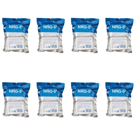 Zestaw 8szt. racja żywnościowa NRG-5 Emergency Food Ration 125g, wegańska 100% – żywność awaryjna 4600 kcal – data 2045