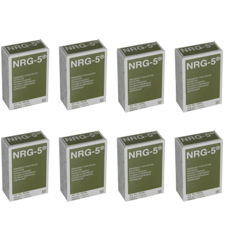 Zestaw 8szt. racja żywnościowa NRG-5 wegańska 250g - awaryjny zapas żywności 9200 kcal - termin 2045