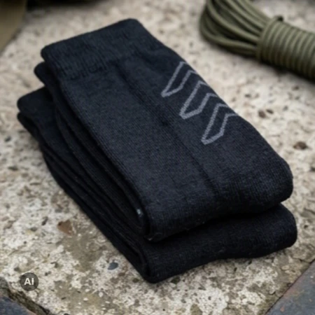 Zimowe skarpety wojskowe Wojsk Specjalnych WS Kevlar wełna - Filmar Factory - złożone
