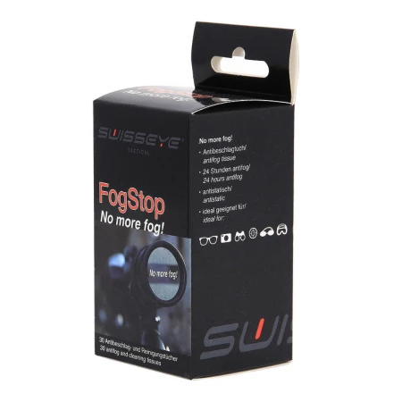 Chusteczki przeciwmgielne Swiss Eye Fog Stop (30 szt.) – anti-fog do 24h, antystatyczne (pudełko)