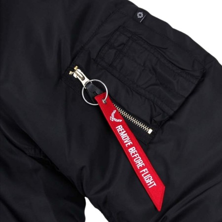 Kurtka Męska Przejściowa Bomberka MA-1 - (Czarna) - widok z bliska