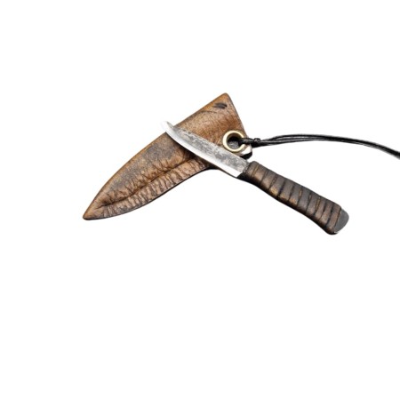 Naszyjnik Użytkowy EDC Nożyk Handmade + pokrowiec (7 rodzaj)