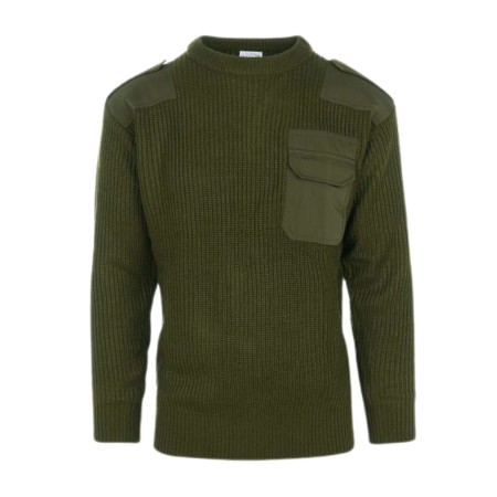 Sweter Wojskowy Męski Jesienno/Zimowy 100% Akryl – (Zielony) NATO - przód