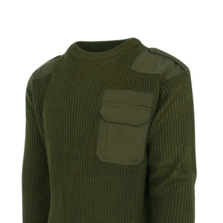 Sweter Wojskowy Męski Jesienno/Zimowy 100% Akryl – (Zielony) NATO - widok z bliska