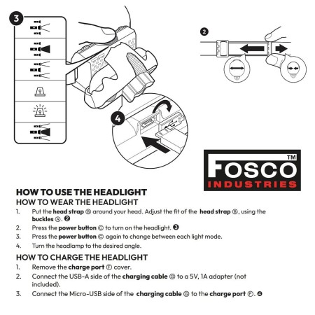 Latarka czołowa taktyczna biwakowa leśna Forest LED 220lm - instrukcja 2z2