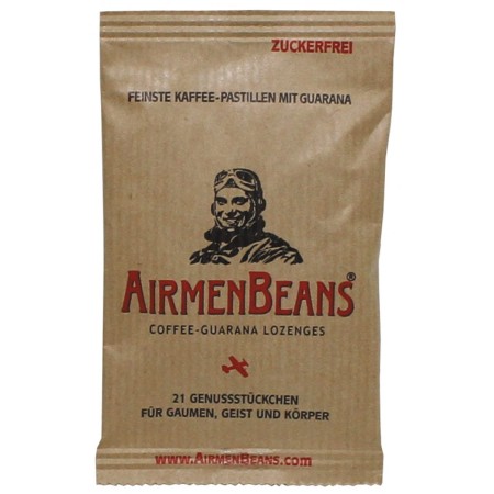 Pastylki kawowe z kofeinowe i guaraną Airmen Beans 21 szt. w opakowaniu