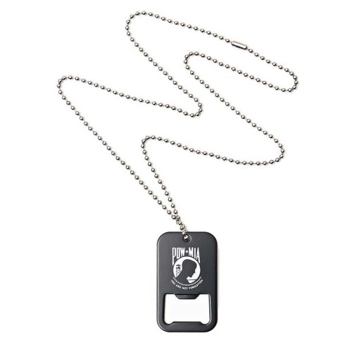 Przejdź do produktu Nieśmiertelnik + otwieracz do piwa POW*MIA z łańcuszkiem (100% metal)