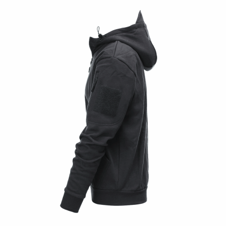 Bluza Taktyczna z rzepami i kapturem TF-2215 (czarna) - bok