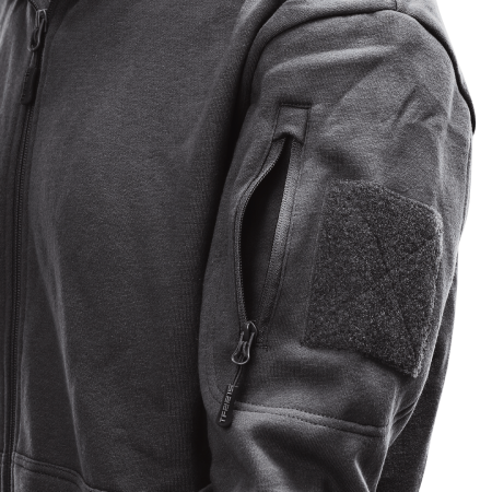 Bluza Taktyczna z rzepami i kapturem TF-2215 (czarna) - ramię