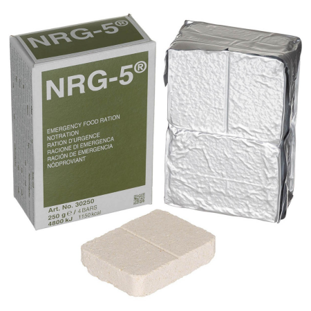 Racja żywnościowa NRG-5 zielona (250g) 1150kcal - 4800kJ - długoterminowa - Emergency Food Ration - wegańska