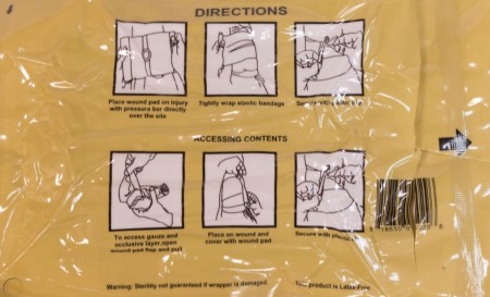 Opatrunek Taktyczny Indywidualny OLAES Modular Bandage 6" (tylna część)