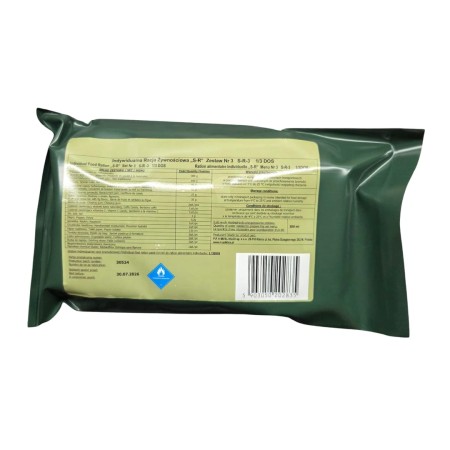 Polska wojskowa racja żywnościowa - data 2026 - menu 3 - 1200kcal