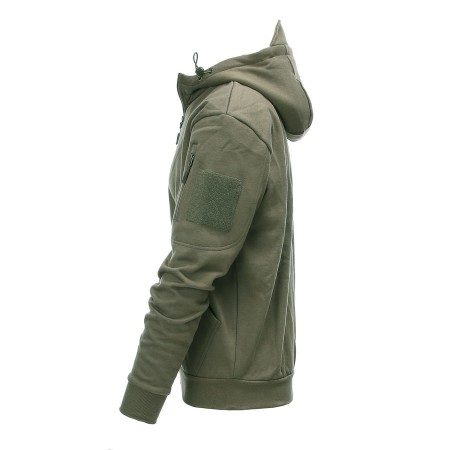 Bluza Taktyczna z rzepami i kapturem TF-2215 (zielona - ranger green) - bok