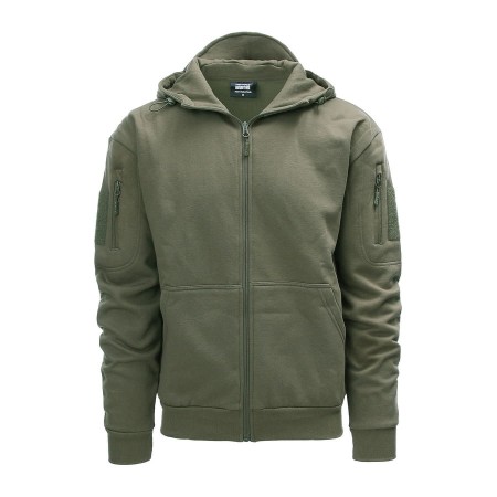 Bluza Taktyczna z rzepami i kapturem TF-2215 (zielona - ranger green) - przód