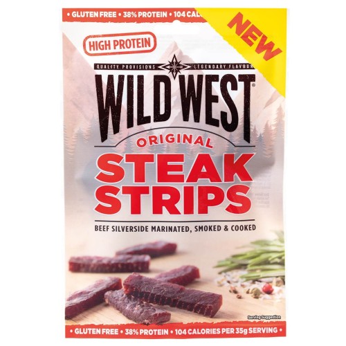 Przejdź do produktu Suszona Wołowina Steak Strips Wild West 60g