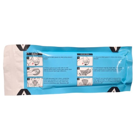 Zestaw do ran Penetrujących Klatki Piersiowej H*VENT Penetrating Injury Kit - Optarunek (niebieski) - tył