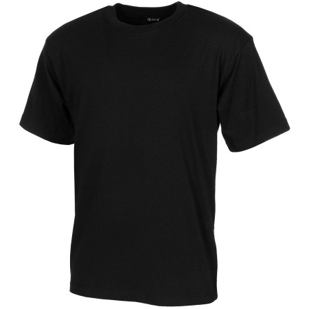 Koszulka T-Shirt w stylu wojskowym MFH Czarna 100% Bawełna (przód)