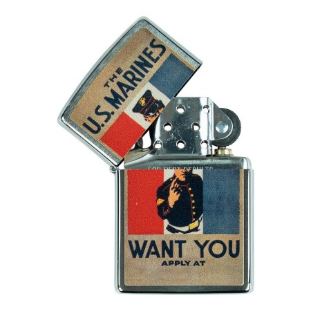 Zapalniczka Zippo US Marines Want You (Limitowana Edycja) - lekko otwarta