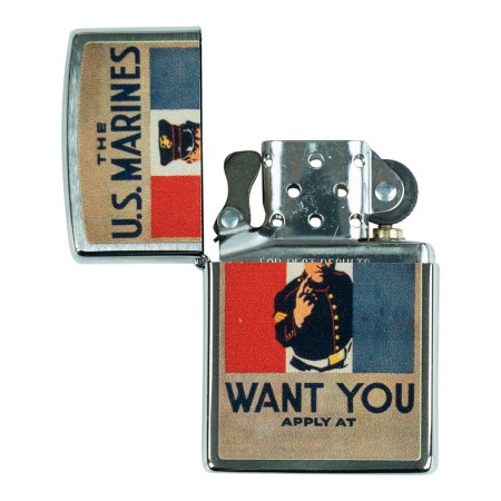 Zapalniczka Zippo US Marines Want You (Limitowana Edycja) - otwarta