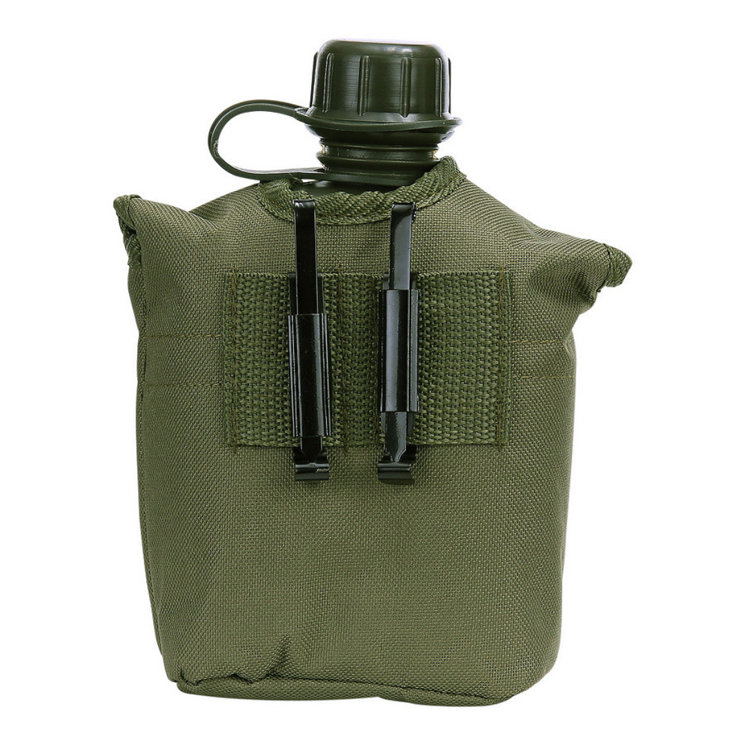 Manierka wojskowa oliwkowa US Army 1L z pokrowcem (tył)