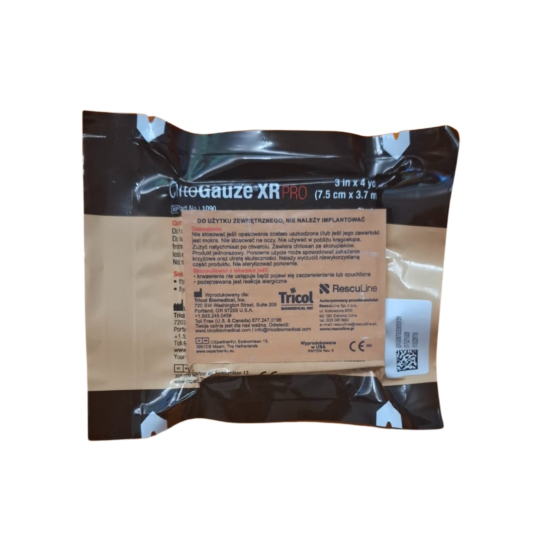 Opatrunek Hemostatyczny ChitoGauze XR PRO - 2031r (widok z tyłu)
