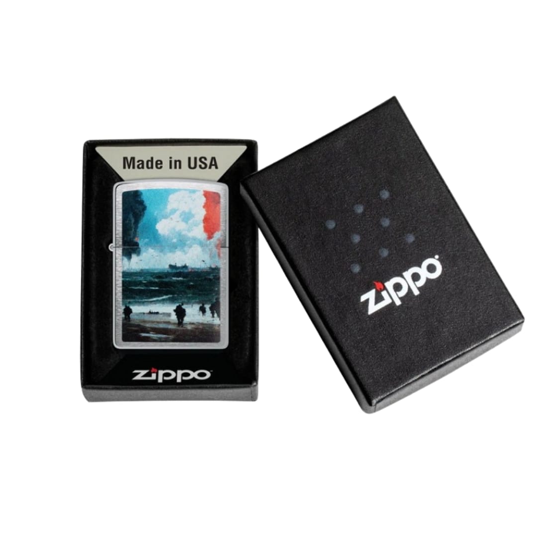 Zapalniczka Zippo D-Day Landing (Kolekcjonerska) + pojemnik