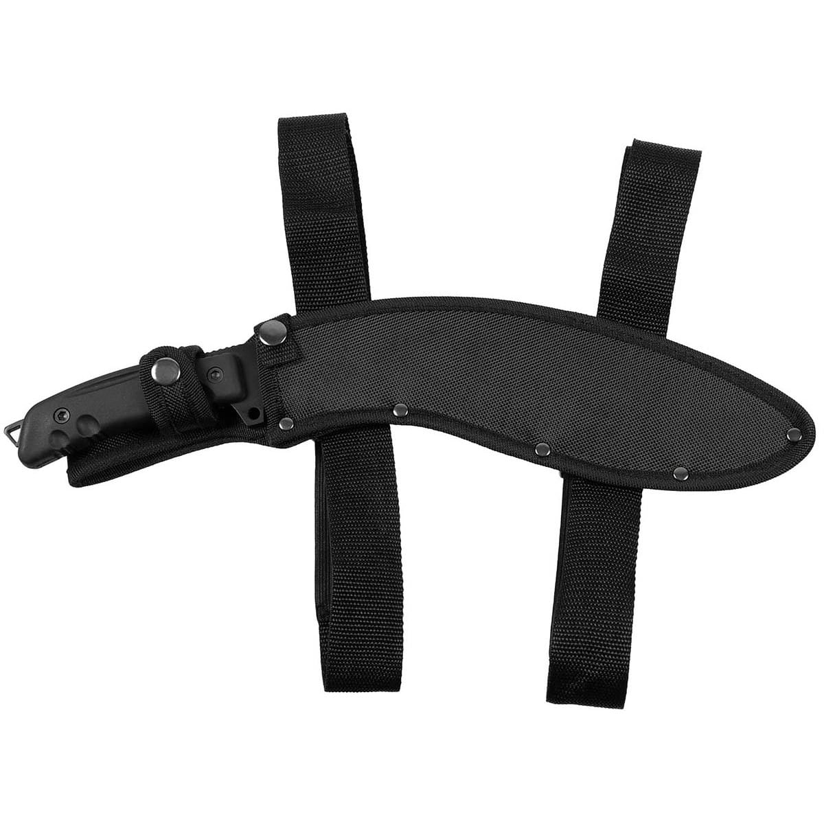 Maczeta Kukri Stalowa Czarna w Pochwie - widok z prawego boku