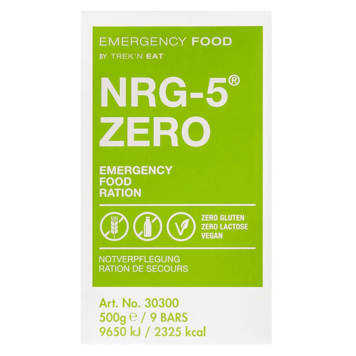 Racja żywnościowa NRG-5 ZERO - Emergency Food Ration 500 g - jasno zielona - Wegetariańska i Wegańska