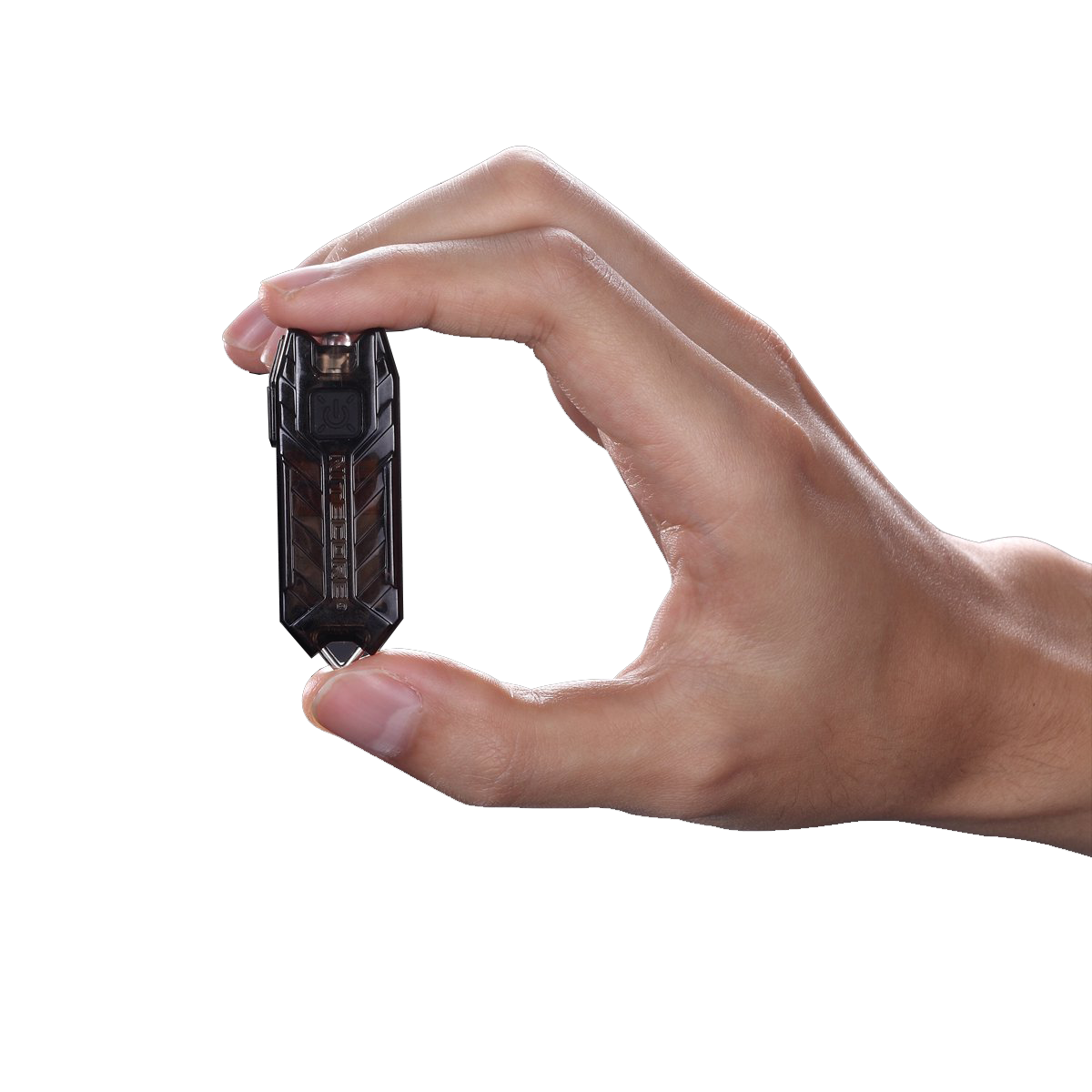 Latarka Brelok Nitecore TUBE V2.0 55lm Czarna - prezentowana w ręce