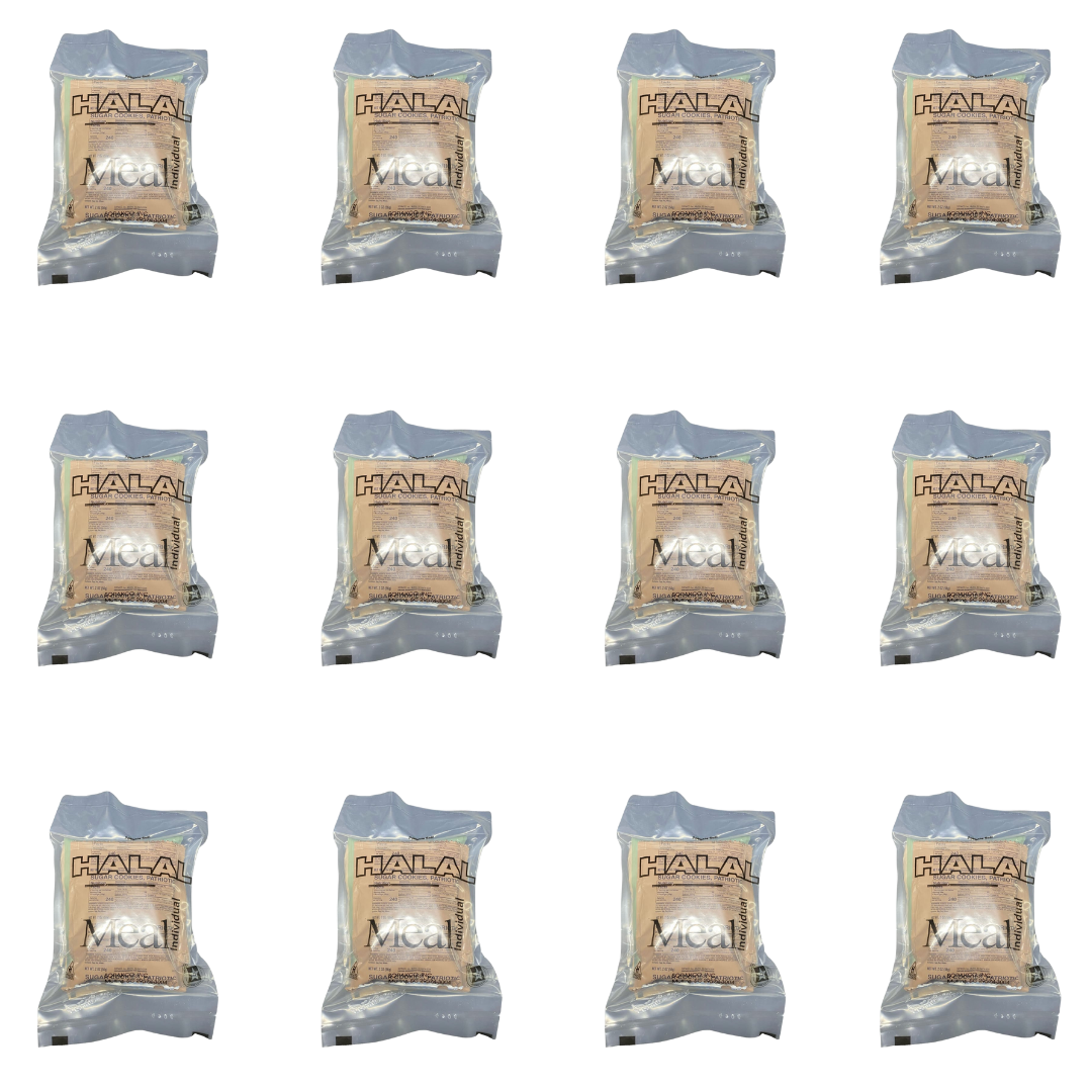 12 szt. pojedyńczych Amerykańskich wojskowych racji żywnościowych - halal MRE - data 10/2027